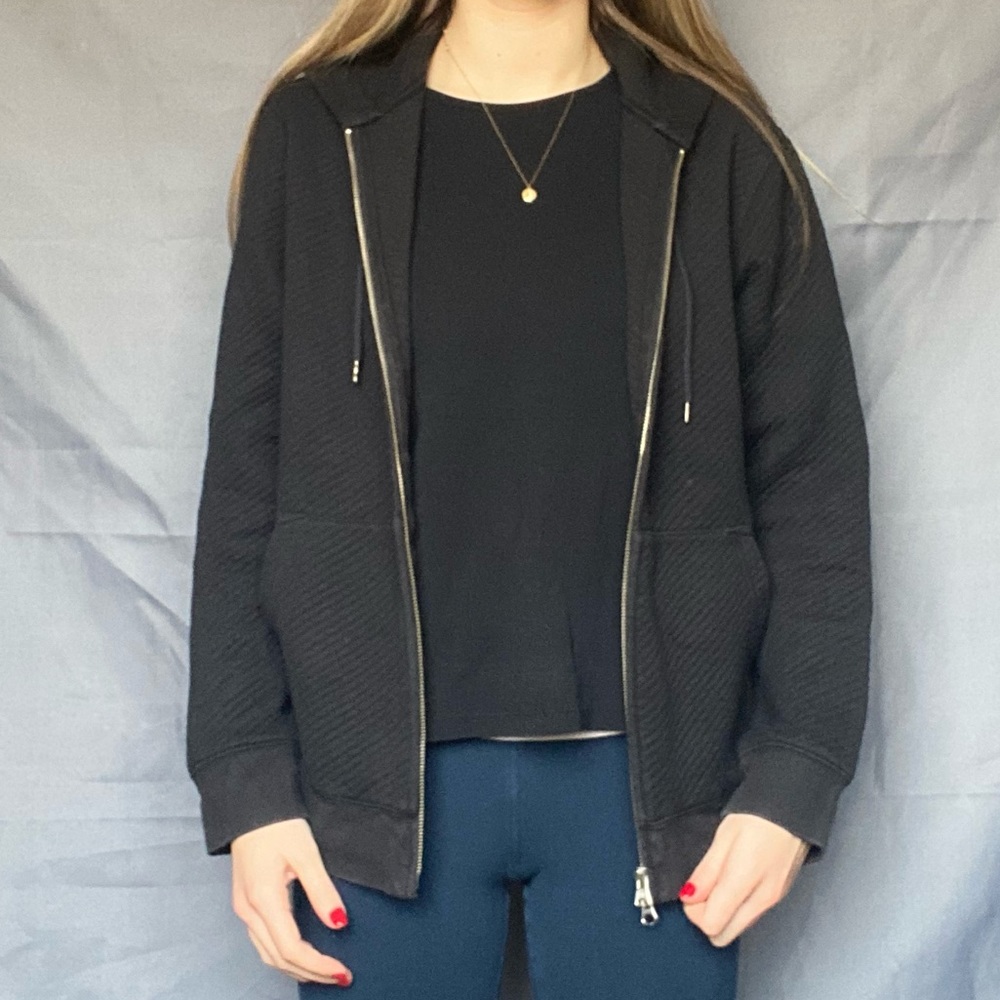 Club Monaco Small Black Zip Up Warm Hoodie Jacket